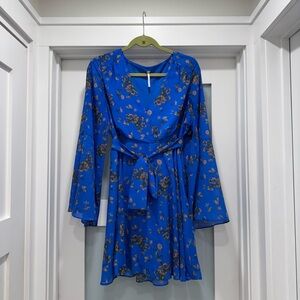 Floral Free People Blue Wrap Dress